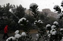 Snow on Acropolis